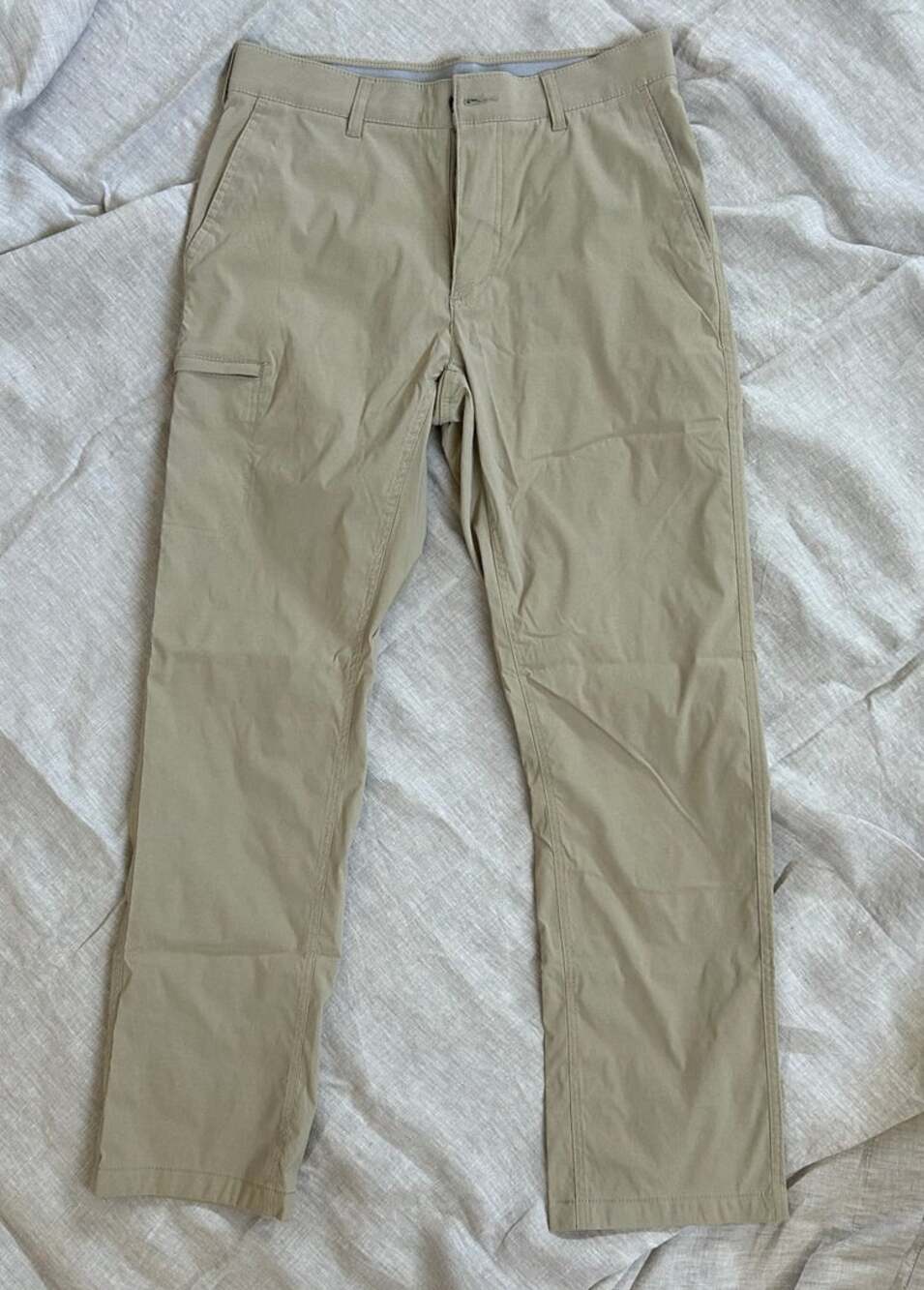 Rainier Men's UB Tech Travel Pants with Sportband Waist, Khaki, 32x32